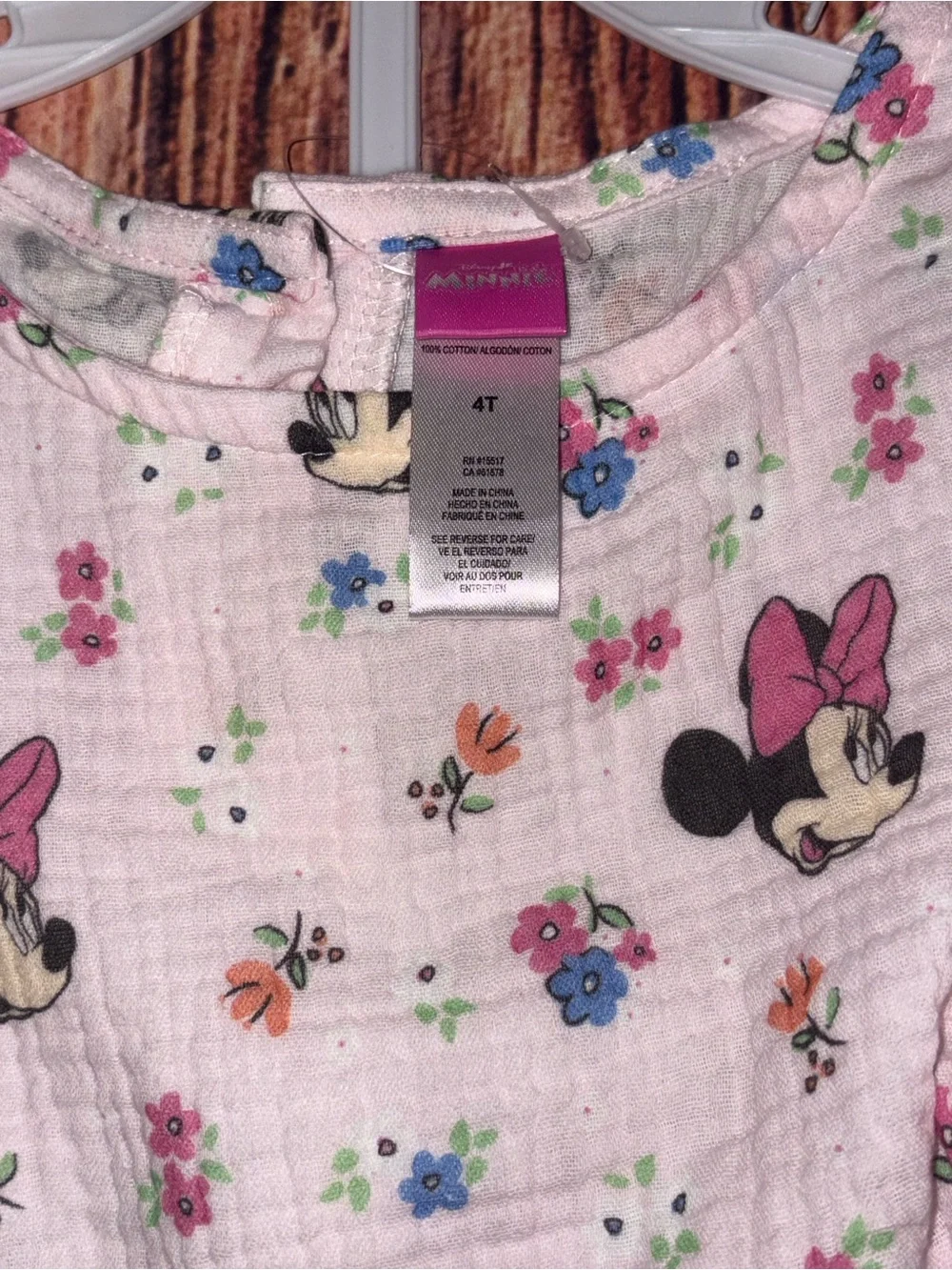Disney Pink Minnie Mouse Floral Kids Matching Set
